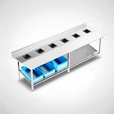 Highline Zerlege-Sortiertisch aus Edelstahl Typ ZST-1 HL | Mohn GmbH