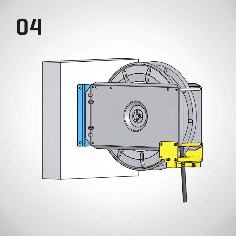Pos. 4 - Konsole für festen Wand- und Deckenanbau Typ KWH 40/2e, mit Schlauchaustritt nach unten | Mohn GmbH