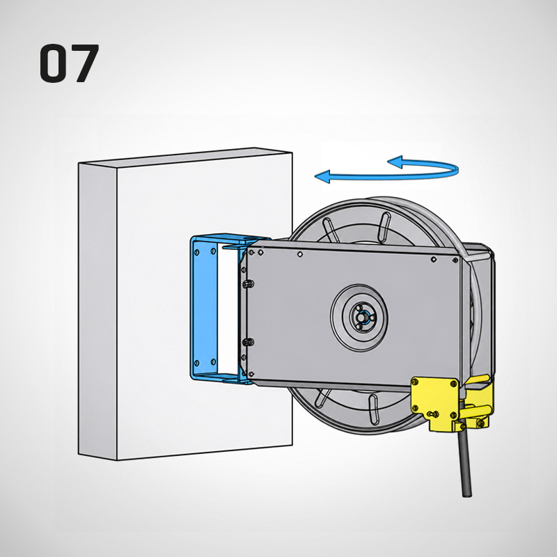 Pos. 7 - Wand-Schwenkkonsole mit 180° Schwenkbereich Typ WSK-T, mit Schlauchaustritt nach unten | Mohn GmbH
