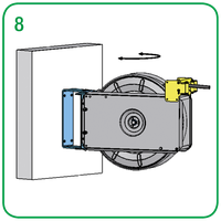 Pos. 8 - Wand-Schwenkkonsole mit 180° Schwenkbereich Typ WSK-T, mit Schlauchaustritt nach vorne | Mohn GmbH 