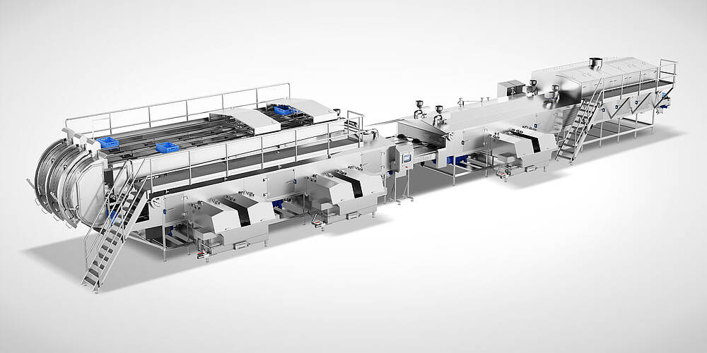 Industrie-Waschanlage zur reinigung von Euronormbehältern mit Etikettenentfernung DLWA-3000-3T-3-ETI-Highline, Id-Nr. XRM36111 