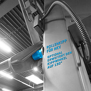 Rollenkippsystem für Kippwinkelanpassung auf 130°