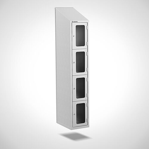 Wall-mounted stainless steel compartment locker with doors, type FSA4-WH-VA-EU 1 compartment - 300 mm compartment width, art. no. 46.10.05.20 