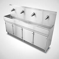 Base cabinet with feet type US-WR-HL 4-41, item no. 12.00.03.34 with optional sensor wash basin type WR-HL 4/41, item no. 12.00.01.64