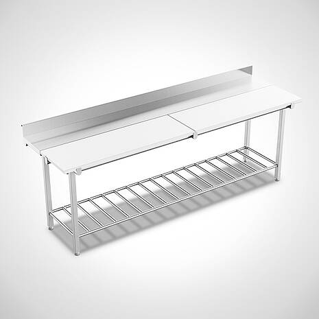 Stufenarbeitstisch Highline mit Ablagerost Typ SAH-R-240-70 HL | Mohn GmbH