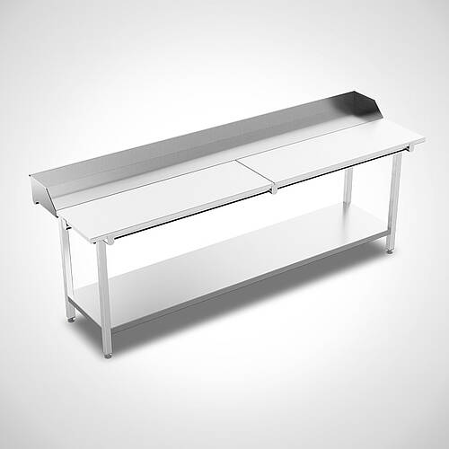 Ergonomischer Stufenarbeitstisch Highline Typ SAD-B 240-70 HL mit 1 Ablageboden, Art.-Nr. 33.00.04.53 