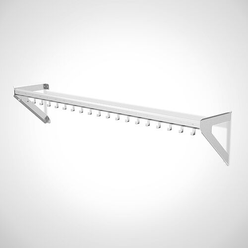 Wall-mounted work coat hook rail made of stainless steel, type KHL-W 1x20 Ecoline, art. No. 18.00.04.26 