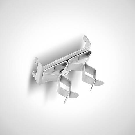 Diverse doppelte Werkzeugklemmen (Klemmhalter) Typ DWZK zur Aufnahme von zwei Werkzeugen zur Anbringung an Lochwand/Werkzeugwand | Mohn GmbH 