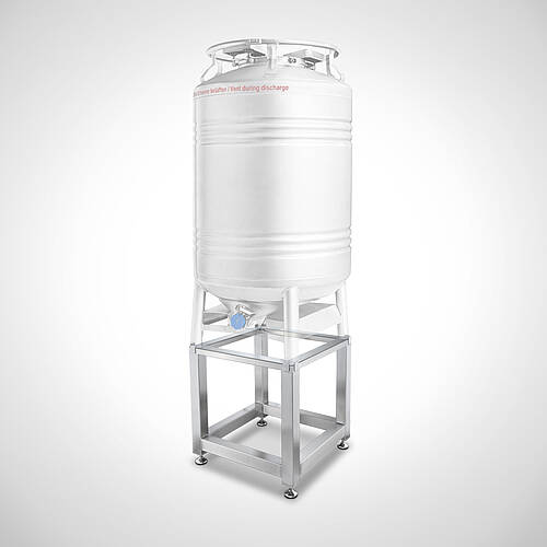 Edelstahl-Gestell für runde IBC-Container Typ G-IBC/R 1000, Art.-Nr. 40.00.01.82 
