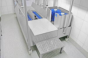 Stiefelreinigungsmodul Boot-Master Typ BM-M als Erweiterung integriert in Clean-Check Highline Hygieneschleusen 