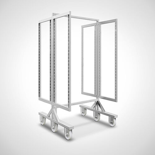 Smoke trolley type RW-HX made of stainless steel, Art. No. 20.00.00.04, without layer profiles 