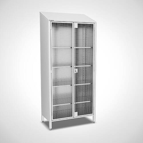 Gittertürenschrank mit 4 höhenverstellbaren Ablageböden Typ ASD-GT/S 95-50, Art.-Nr. 44.30.00.63 