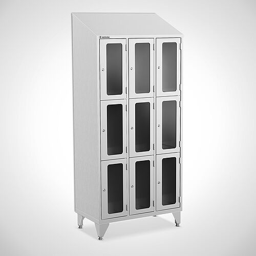 Stainless steel compartment locker with doors type FSA3-AF-VA-EU 2 compartments - 400 mm compartment width, art. no. 46.10.05.13 