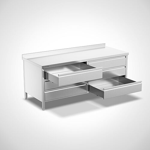 Schubladenschrank aus Edelstahl Typ AS-SCS 2/3 200-80, ID-Nr. 24-60516-2