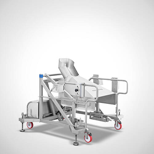 Fahrbarer Swing-Loader Typ SL-HBW-F 350-1400 mit Trichterschütte zur Tischentleerung, ID 25-62144-2.1 