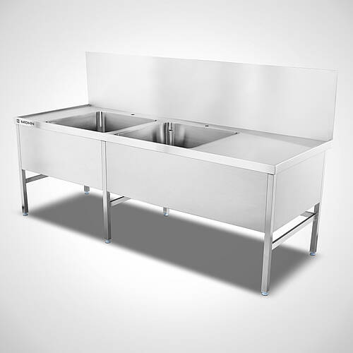 Sink type SPT-2B-MA-250-90 with 2 basins and draining board, ID no. 24-62905-4 