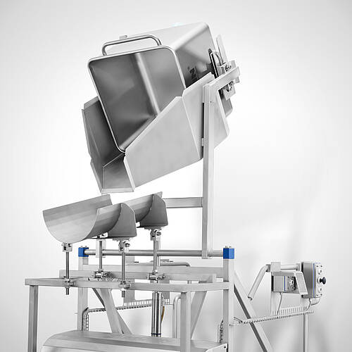 Fahrbarer Swing-Loader Typ SL-HBW-F 350-1400 mit Spezialschütte zur Tumblerbeschickung, ID 25-62144-1.1 