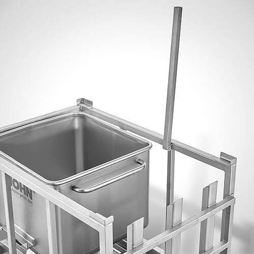 Transport rack with 2 skids for 1 x 200-liter cutter cart, Type TG-HBW 200-1, Item No. 40.00.02.34, Detail: Safety bar 