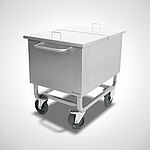 Tub trolley with right-angled corners, ID 15-60251 with optional lid 
