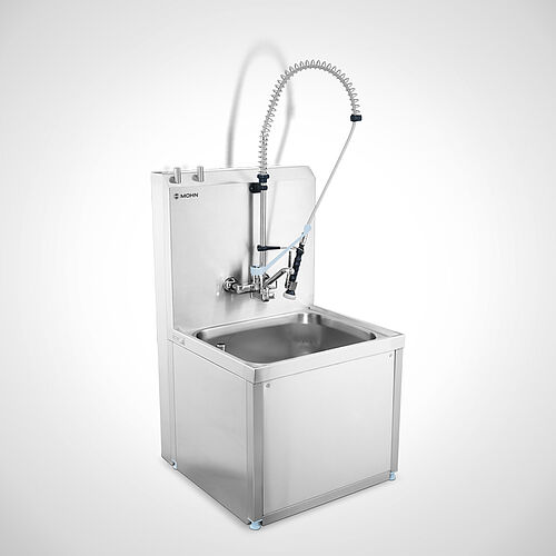 Parts washing station with feet, fully covered Type TW-S 60-50 SON with optionally dish shower, art. no. 22-65037-3.1+93.00.00.36 