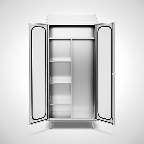 Stainless steel storage cabinet with full-length divider, Model ASD-TD Highline 95-50, Item No. 44.20.00.25 