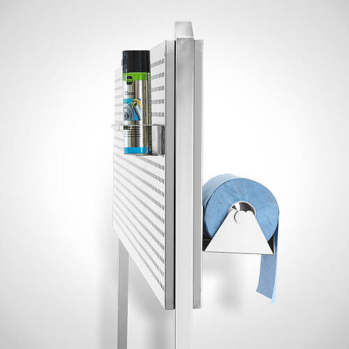 Lochwandsystem mit Standgestell Typ LW-STG-D-180-60, Detailansicht: Doppelseitige Lochwand (Bild zeigt optionales Zubehör) 