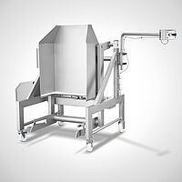 Kippvorrichtung Swing Loader Typ SL-HBW-F 350 mit Spezialschütte für Flüssigkeiten und schwenkbarem Bedienpanel, ID 22-63955-1 