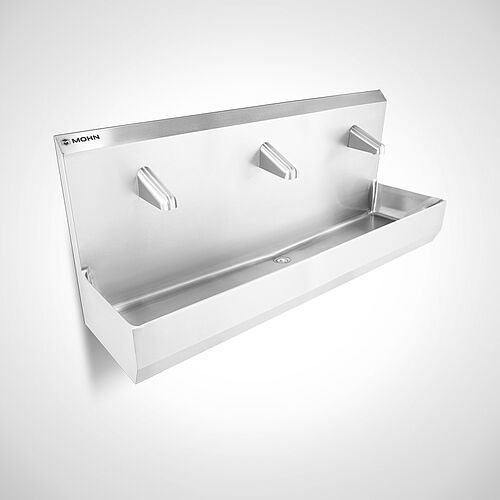 Multiple sensor-operated hand wash basin with 3 washing places type WR-HL 3-41, art. no. 12.00.01.63 