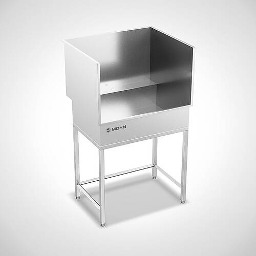Stainless steel parts washing station with 4 feet, type TW-K-S 105-85, Art. No. 12.00.00.74, without perforated wash station tray 