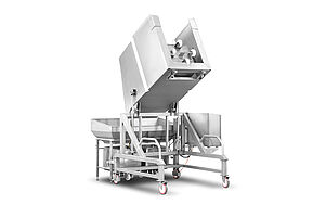 Swing-Loader Typ SL-GB-GL-1000-1200 für Großboxen mit Doppeltrichterschütte für Normwagen (Option) und Aufnahme für Normwagen (Option), Id-Nr. 24-62278 