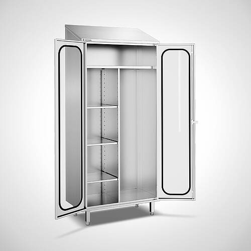 Stainless steel storage cabinet with full-length divider, Model ASD-TD Highline 95-50, Item No. 44.20.00.25 