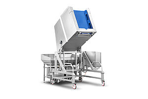 Swing-Loader Typ SL-GB-GL-1000-1200 für Großboxen mit Doppeltrichterschütte für Normwagen (Option) und Aufnahme für Normwagen (Option), Id-Nr. 24-62278 