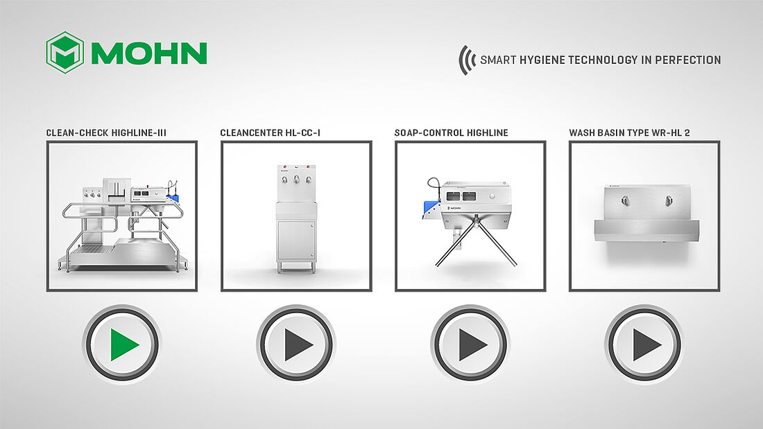 "Intelligent Control" - touchscreen interface with several hygiene components | Mohn GmbH