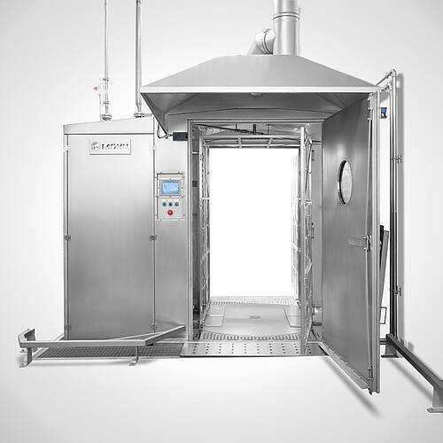 Cabin washing system with rear door for hygienic 2-zone separation (OPTION), art. no. 11.10.02.82 