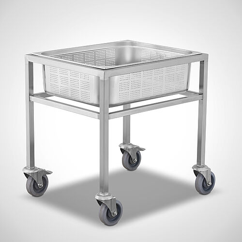 Sieve transport trolley/ GN container transport trolley type TW-GN 51/63-SON, ID no. 22-65048 incl. GN container perforated 2/1 