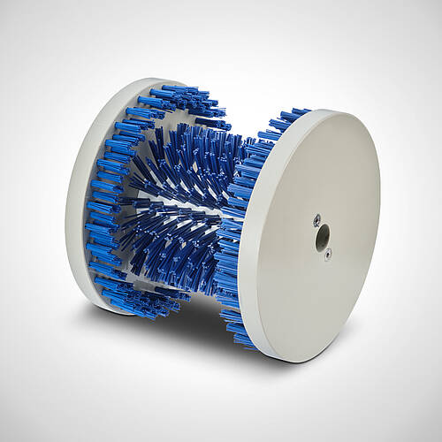 Sohlen- und Sohlenrand-Reinigungsmodul: Integrierte Bürstenwalze mit seitlichen Tellerbürsten