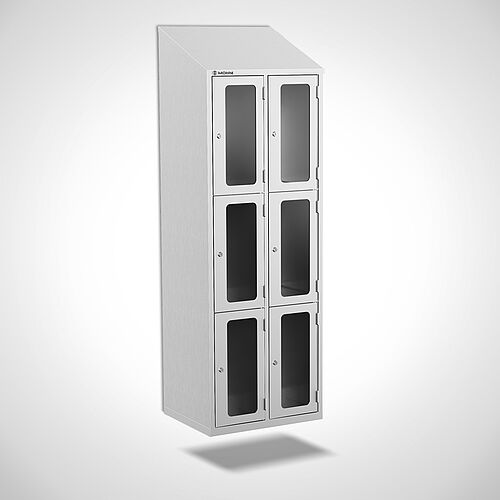 Wall-mounted stainless steel compartment locker with doors, type FSA3-WH-VA-EU 1 compartment - 400 mm compartment width, art. no. 46.10.05.01 