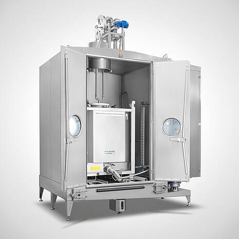 IBC-Container Waschanlage Typ KWA-IBC zur Reinigung von 6 Stück IBC-Behältern pro Stunde | Mohn GmbH