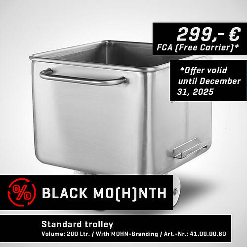 Black Mo(h)nth promotion - For a whole month - Valid in December 2025 | Lifting and charging trolleys at a special price | Mohn GmbH