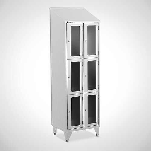 Stainless steel compartment locker with doors type FSA3-AF-VA-EU 1 compartment - 400 mm compartment width, art. no. 46.10.05.11 