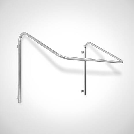 Wall coat rack for clothing Type KWG-HL 100/35 made of stainles steel in hygienic round profile | Mohn GmbH