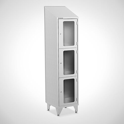 Stainless steel compartment locker with doors type FSA3-AF-VA-EU 1 compartment - 300 mm compartment width, art. no. 46.10.05.10 