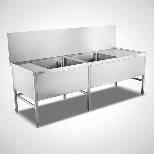 Sink type SPT-2B-MA-250-90 with 2 basins and draining board, ID no. 24-62905-4 