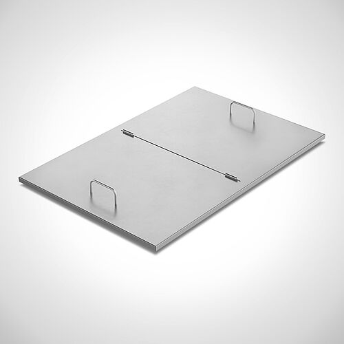 Hinged stainless steel lid, angular type D-WW-E 2T Ecoline, Art. No. 49.00.00.91