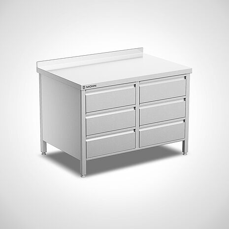 Edelstahl-Schubladenschrank mit 6 Schubladen | Mohn GmbH