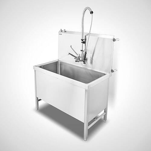 Parts washing station with feet Type TW-S 120-65 with optionally dish shower, art. no. 12.00.00.61+93.00.00.36 