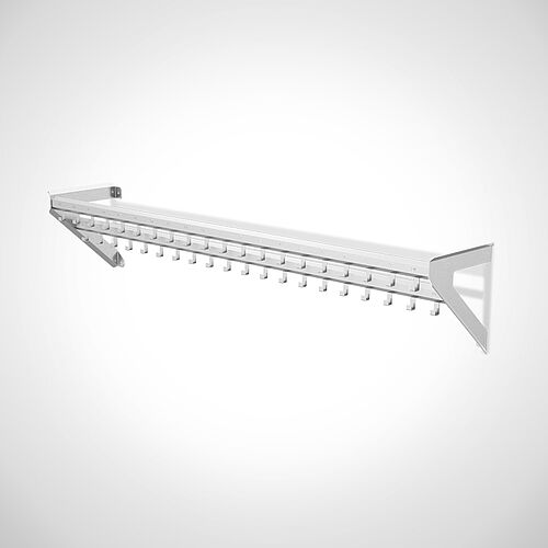 Wall-mounted work coat hook rail made of stainless steel, type KHL-W 2x20 Ecoline, art. No. 18.00.04.27 
