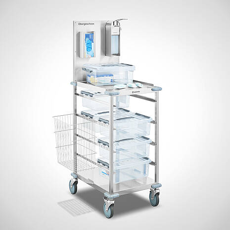 Patient care trolley ( first-aid trolley) for nursing homes (care homes) Type PFW-4/523-668 | Mohn GmbH