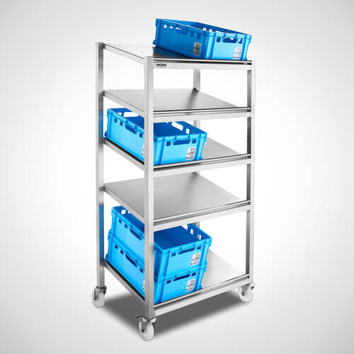 Mobile stainless steel storage rack type LR-E-F 5-2 | Mohn GmbH