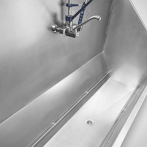 Parts washing station with feet Type TW-S 200x80 SON, Detail washing trough without perforated sheet